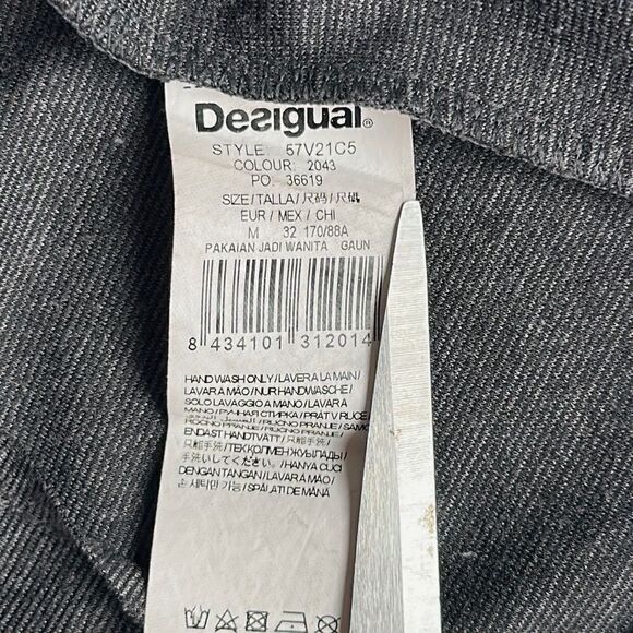 Desigual Patchwork Multicolor Front Sheath Cap Sleeve Fitted Mini Dress M - Picture 13 of 16